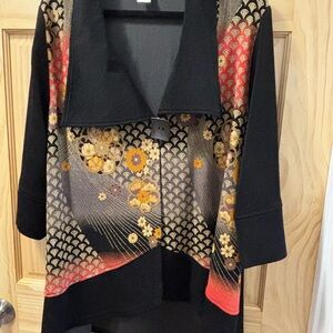 Moonlight Y & S Fashion Black and Gold Floral Women's Top